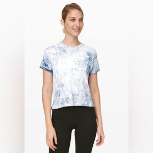Brand New Lululemon Train to Be Short Sleeve, White/Luna, Size L